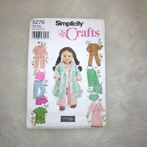 Simplicity # 5276 clothes for 18" dolls  fits American Girl Dolls